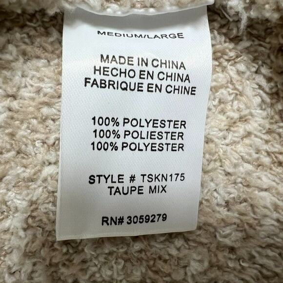 Thread + Supply Cardigan Sweater Womens Tan M/L Cozy Open Front Longline Duster - Picture 6 of 8